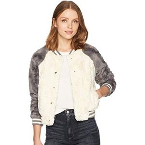 Jack By BB Dakota Faux Fur Bomber Baseball Jacket